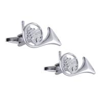 Mässing Manschettknapp, MUSIKINSTRUMENT, silver pläterad, Unisex, nickel, bly och kadmium gratis, 20x15mm, Säljs av PC