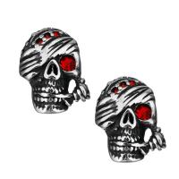 Rustfrit stål stort hul perler, Stainless Steel, Skull, med rhinestone, oprindelige farve, 16x21x13mm, Hole:Ca. 6mm, Ca. 10pc'er/Lot, Solgt af Lot