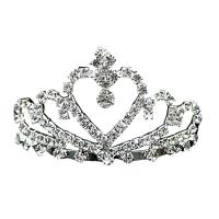 Tiara's, Zinc Alloy, platinum plated, voor bruids & met strass, nikkel, lood en cadmium vrij, 70mm, Verkocht door PC