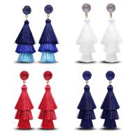 Zinc Alloy Tassel Earring, guldfarve belagt, for kvinde, flere farver til valg, nikkel, bly & cadmium fri, 90mm, Solgt af par