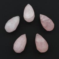 Rose Quartz Privjesak, Suza, faceted, roze, 11x20mm, Rupa:Približno 1mm, 5računala/Torba, Prodano By Torba