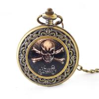 Muoti Pocket Watch, Sinkkiseos, antiikki messinki väri päällystetty, Unisex, metalliväri päällystetty, lyijy ja sen kadmium vapaa, 47MM, Pituus N. 31 tuuma, 10PC/erä, Myymät erä