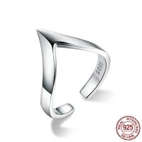 Plata de ley 925 Anillo de dedo Cuff, chapado en platina real, para mujer, 3mm, 14mm, tamaño:6-8, Vendido por UD