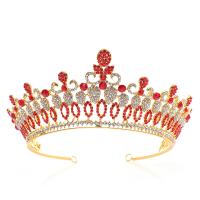 Tiaras, Cinko lydinys, padengtą, nuotakos & su Kalnų krištolas, daugiau spalvų pasirinkimas, nikelio, švino ir kadmio nemokamai, 145*75mm, Pardavė PC