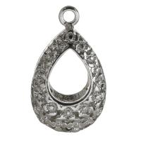 Hollow Brass Pendants Teardrop silver color plated nickel lead & cadmium free Approx 2mm Approx Sold By Lot