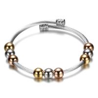 acier inoxydable bracelet manchette, Placage, réglable & pour femme, 8mm, 3mm, Diamètre intérieur:Environ 65mm, Vendu par brin