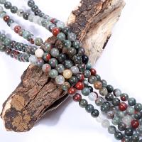 African Bloodstone Bead, Runde, poleret, du kan DIY & forskellig størrelse for valg, grå, Solgt Per Ca. 15 inch Strand