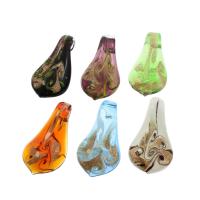 Goldsand Lampwork Anhänger, gemischte Farben, 31x59x16mm, Bohrung:ca. 7mm, 12PCs/Box, verkauft von Box