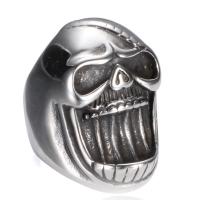 Rustfrit stål Mænd Finger Ring, Stainless Steel, Skull, forskellig størrelse for valg & for mennesket, 36mm, Størrelse:7-12, Solgt af PC