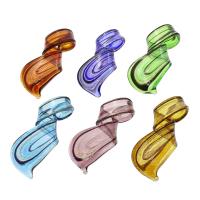 Goldsand Lampwork Anhänger, Spirale, gemischte Farben, 27x54x14mm, Bohrung:ca. 8mm, 12PCs/Box, verkauft von Box