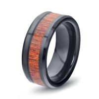 Tungsten Staalring voor Mannen
, Wolfraam staal, met Hout, zwart ionische, verschillende grootte voor keus & voor de mens, 8mm, Maat:7-12, Verkocht door PC