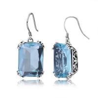 Edelsteen Drop Earring, met Cupronikkel, platinum plated, voor vrouw, meer kleuren voor de keuze, 30mm, Verkocht door pair