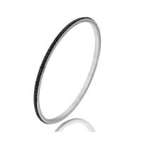 Rozsdamentes acél bangle, Stainless Steel, a nő & strasszos, több színt a választás, Belső átmérő:Kb 65mm, Által értékesített PC