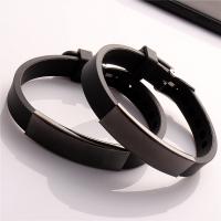 Silicone Bangle, Unisex & justerbar, flere farver til valg, 190.5mm, Solgt Per Ca. 7.5 inch Strand