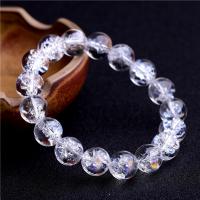 quartz clair bracelet, Rond, naturel, unisexe & normes différentes pour le choix, 8mm,10mm,12mm,14mm,16mm, Vendu par Environ 7.08 pouce brin