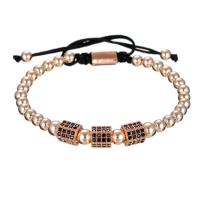 Zinklegierung Woven Ball Armbänder, mit Nylonschnur, mit Verlängerungskettchen von 50mm, plattiert, unisex & Micro pave Zirkonia, keine, frei von Nickel, Blei & Kadmium, 200mm, verkauft per ca. 7.8 ZollInch Strang