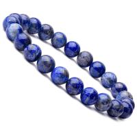 Naturlige Lapis Lazuli armbånd, med Elastiktråd, Runde, Unisex, blå, 8mm, Længde Ca. 6.9 inch, 10Strands/Lot, Solgt af Lot