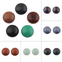 Gemstone Cabochons, Ædelsten, Flad Rund, forskellige materialer til valg, flere farver til valg, 20x7mm, 10pc'er/Bag, Solgt af Bag