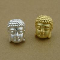 990 Sterling Silber Schieber Perlen, Buddha, plattiert, keine, 13x16mm, Bohrung:ca. 2mm, 5PCs/Menge, verkauft von Menge