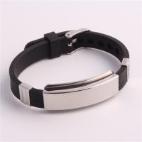 Titanium Staal Armband, met Silicone, uniseks, Willekeurige kleur, 190mm, Per verkocht Ca 7.5 inch Strand