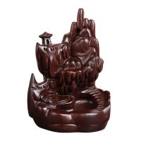 Porcelain Backflow Incense Burner, sandalwood Dubh, Snoite, Inbhuanaithe, henna, 120x100x200mm, Díolta De réir PC