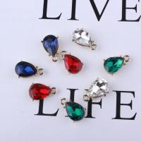 Zinc Alloy Rhinestone Pendants Teardrop gold color plated with rhinestone nickel lead & cadmium free 12*18mm Sold By Bag