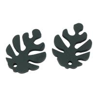 Wood Earring Drop Component Leaf black Approx 2mm Approx Sold By Bag