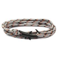 cordón poliéster Pulsera, con aleación de zinc, Tiburón, pistola de color negro chapado, multicapa & unisexo, más colores para la opción, longitud aproximado 29 Inch, 10Strandsfilamento/UD, Vendido por UD