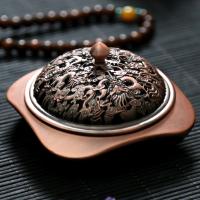 Zinc Alloy Incense Burner Carved portable & durable & vintage antique copper color 70mm Sold By PC