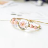 Pulseras de Cristal Estilo Woven Ball, Vidrio, con Porcelana, con 50mm extender cadena, diferentes estilos para la opción & para mujer, más colores para la opción, 210mm, Vendido para aproximado 8.2 Inch Sarta