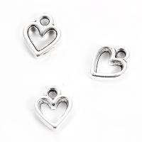 Pendentifs coeur en alliage de zinc, Placage de couleur platine, protéger l'environnement, sans nickel, plomb et cadmium, 11x8mm, Trou:Environ 2mm, 10PC/sac, Vendu par sac