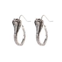 Sinc Alloy Earrings, cóimhiotal since Hook earring, Nathair, plátáilte, seanré & do bhean, dathanna níos mó le haghaidh rogha, 13x45mm, 10Péirí/Lot, Díolta De réir Lot