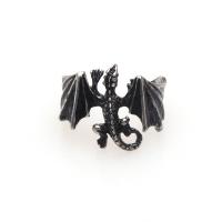 Prás Ring Finger Oscailte, Dragon, plátáilte, Inchoigeartaithe & unisex, dathanna níos mó le haghaidh rogha, 21x21mm, Díolta De réir PC