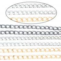 Iron Twist Oval Ketting, Ijzer, plated, twist ovale keten, meer kleuren voor de keuze, nikkelvrij, 8-2mm, Lengte Ca 47.2 inch, 5strengen/Bag, Verkocht door Bag