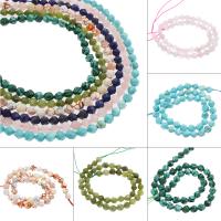 Blandet Gemstone perler, Ædelsten, Runde, Star Cut Faceted & forskellige materialer til valg, 8*8mm, Ca. 36pc'er/Strand, Solgt Per Ca. 11.8 inch Strand