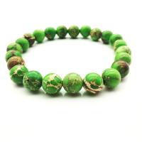 Impression Jasper Armbånd, Unisex, flere farver til valg, 8mm, Solgt Per Ca. 7 inch Strand