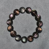 Ice Obsidian Armband, Ronde, uniseks & verschillende grootte voor keus, zwart, Per verkocht Ca 7 inch Strand