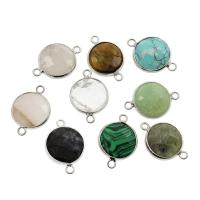 Conector de piedras preciosas, con aleación de zinc, chapado en color de plata, enviado al azar, libre de níquel, plomo & cadmio, 18*26*6mm, agujero:aproximado 2mm, 10PCs/Bolsa, Vendido por Bolsa