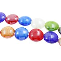 Εσωτερική Twist Χάντρες Lampwork, Γυάλινα, Flat Γύρος, εσωτερική συστροφή, Τυχαίο χρώμα, 20x19x11mm, Τρύπα:Περίπου 1mm, Περίπου 100PCs/τσάντα, Sold Με τσάντα