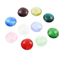 Silver Foil Lampwork Beads Flat Round Random Color Approx 1mm Approx Sold By Bag