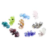 Granulos artesanais de  Lampwork, vidrilho, Hélice, Cor aleatória, 16x29mm, Buraco:Aprox 2mm, Aprox 100PCs/Bag, vendido por Bag