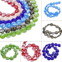 Εσωτερική Twist Χάντρες Lampwork, Γυάλινα, Flat Γύρος, εσωτερική συστροφή, περισσότερα χρώματα για την επιλογή, 19x10mm, Τρύπα:Περίπου 2mm, Περίπου 100PCs/τσάντα, Sold Με τσάντα