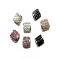 Acier inoxydable Spacer Perles, pilier, avec strass, plus de couleurs à choisir, protéger l'environnement, sans nickel, plomb et cadmium, 5*5mm, Trou:Environ 2mm, 100PC/lot, Vendu par lot