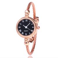 Bracelet montre, alliage de zinc, avec verre, Plaqué de couleur d'or rose, pour femme, plus de couleurs à choisir, protéger l'environnement, sans nickel, plomb et cadmium, 30mm, Longueur Environ 8.6 pouce, Vendu par PC