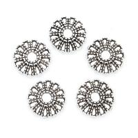 Chapeau de perle en alliage de zinc, fleur, Plaqué de couleur d'argent, protéger l'environnement, sans nickel, plomb et cadmium, 11*2mm, Trou:Environ 2mm, 2sacsvalises/lot, 1000PC/sac, Vendu par lot