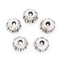 Lo zinco in lega tallone Cap, lega in zinco, placcato argento antico, assenza di nichel,piombo&cadmio, 6*4mm, Foro:Appross. 1mm, 2Borsesacchetto/lotto, 1500PC/borsa, Venduto da lotto