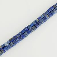 Lapis lazuli perler, Square, blå, 6mm, Hole:Ca. 1mm, Længde Ca. 16 inch, Ca. 5Strands/Lot, Ca. 70pc'er/Strand, Solgt af Lot