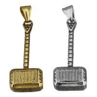 Edelstahl Schmuck Anhänger, Hammer, keine, 18x43x11mm, Bohrung:ca. 4x8mm, verkauft von PC