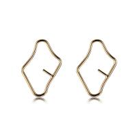 Messing Earring Bericht, Geometrisch Patroon, echt goud verguld, voor vrouw, nikkel, lood en cadmium vrij, 1*25mm, 10pC's/Lot, Verkocht door Lot