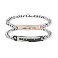 Titanstahl Armband, plattiert, Französische Seilkette & unisex & mit Strass, keine, 40mm,55mm, verkauft per ca. 8.66 ZollInch Strang